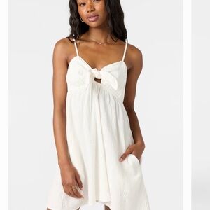 O’Neil White Tie-Front Spaghetti Strap Sundress